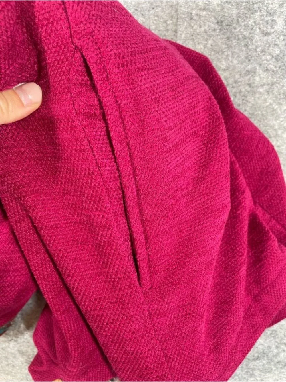 Vintage Napa Valley Embroidered Magenta Jacket Paisley Trim Large Boho Artsy